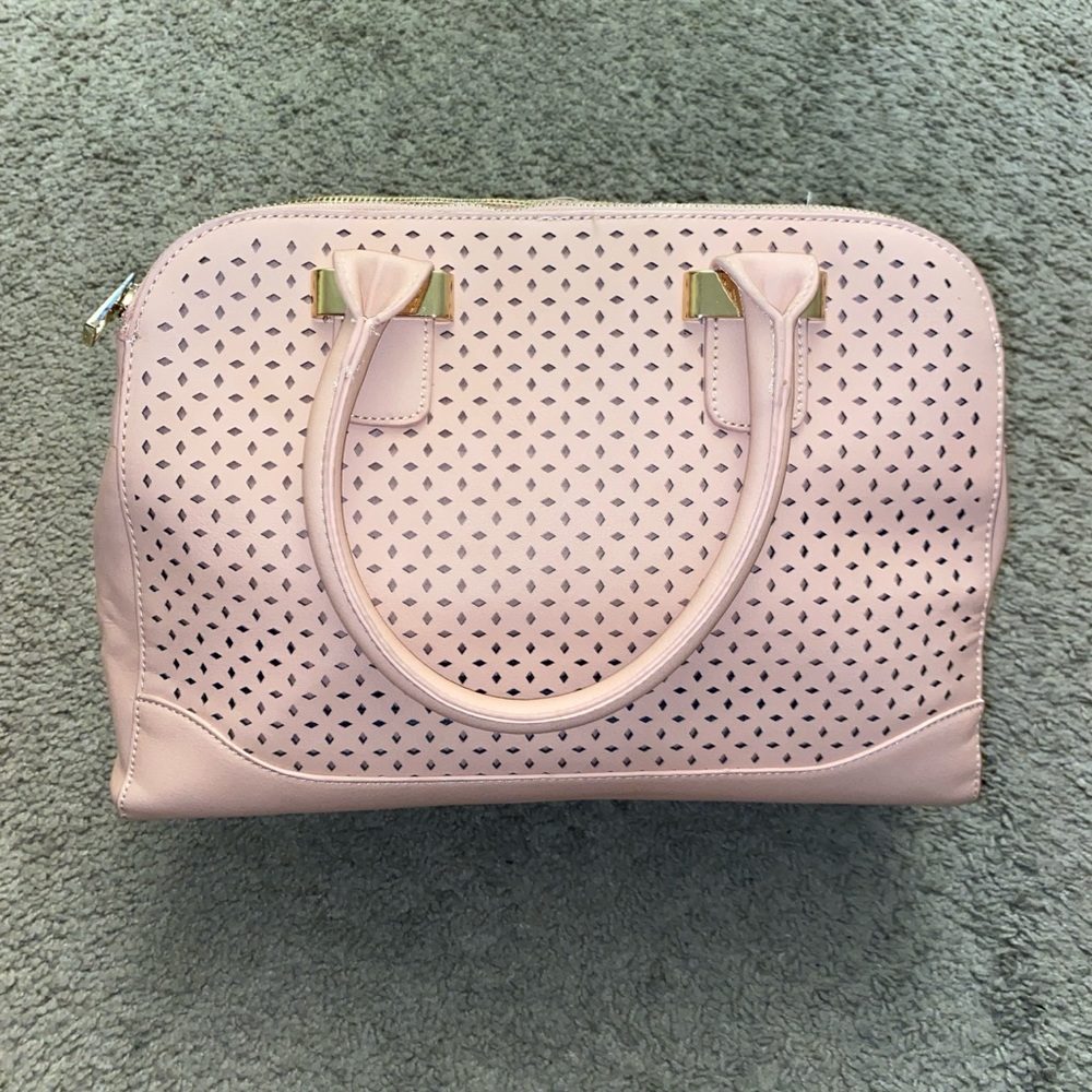 Elegant Pink Perforated Handbag